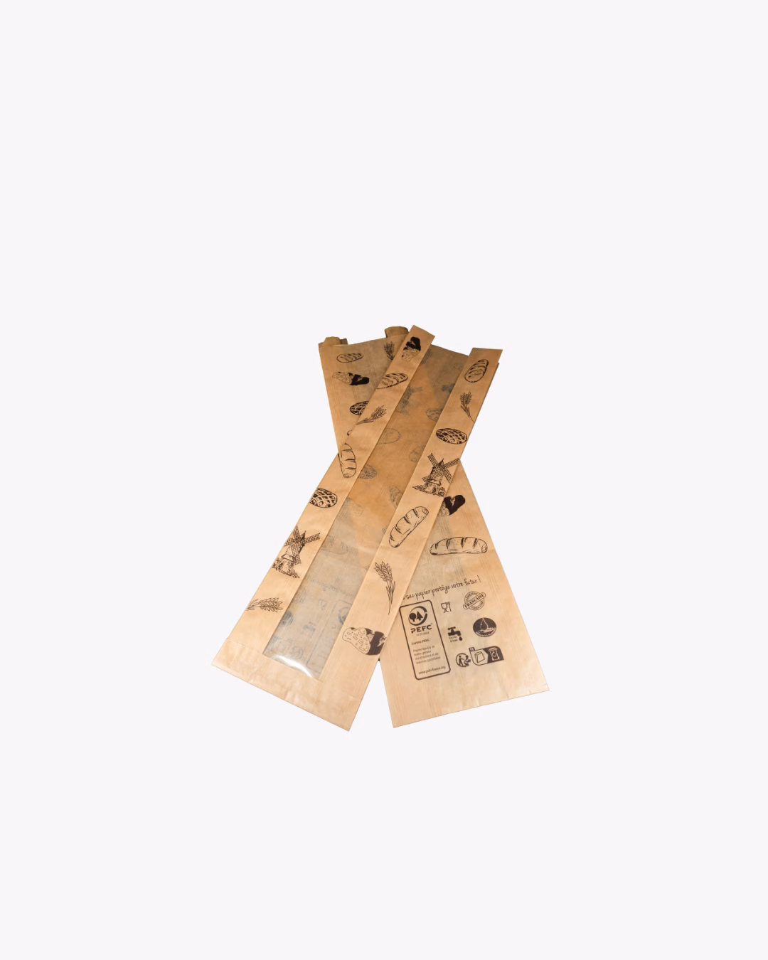 Sac baguette et pain à fenêtre