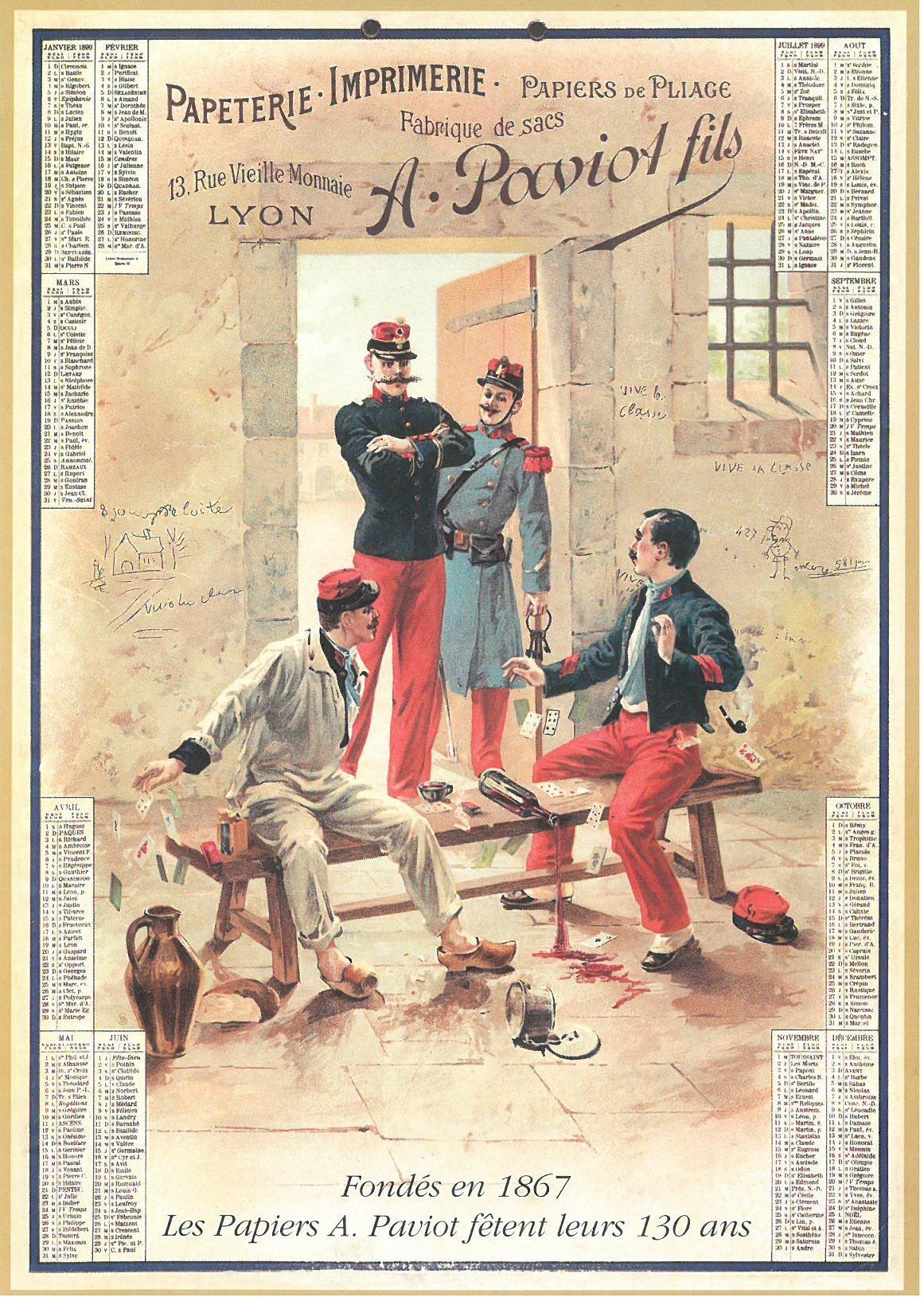 Affiche publicitaire ancienne des Papiers A. Paviot